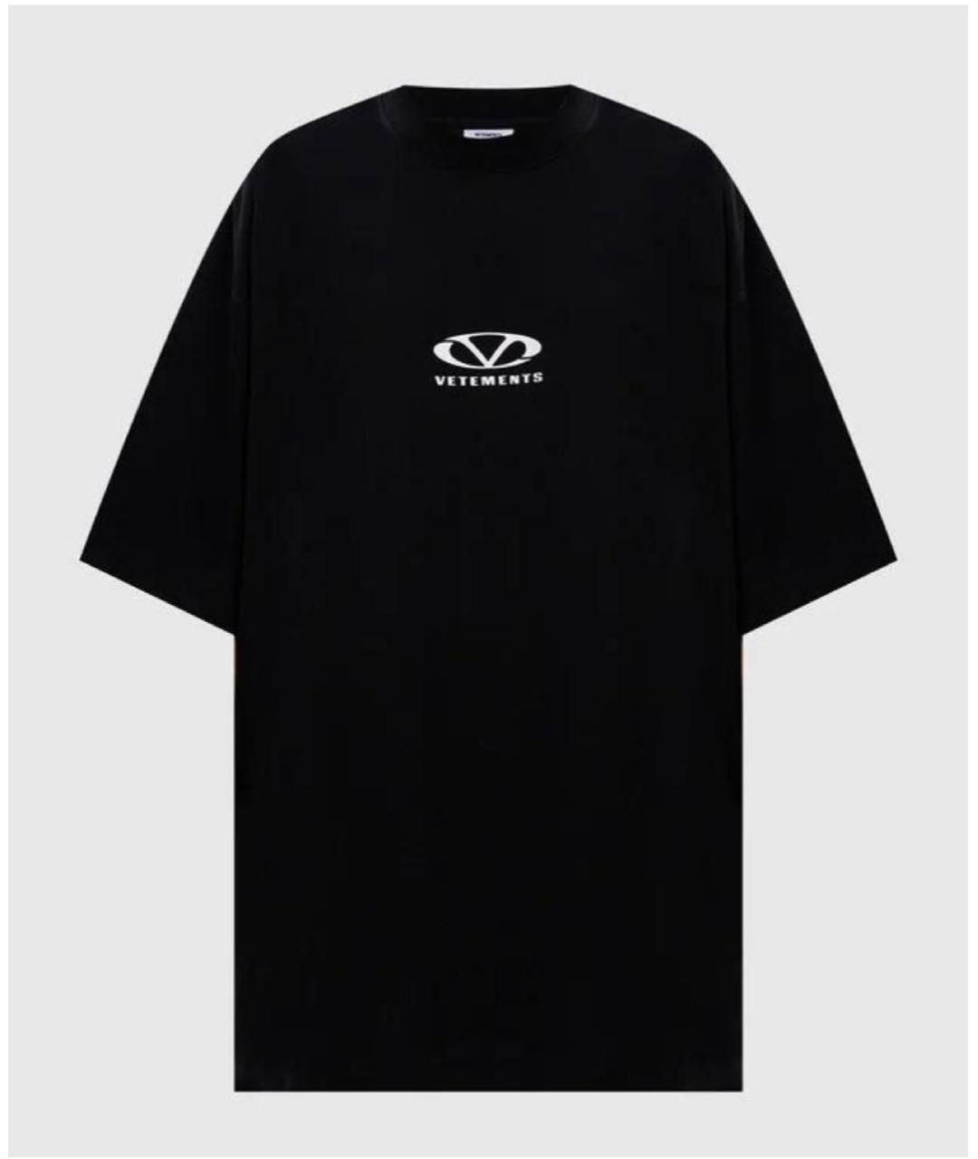 VETEMENTS Черная хлопковая футболка, фото 2