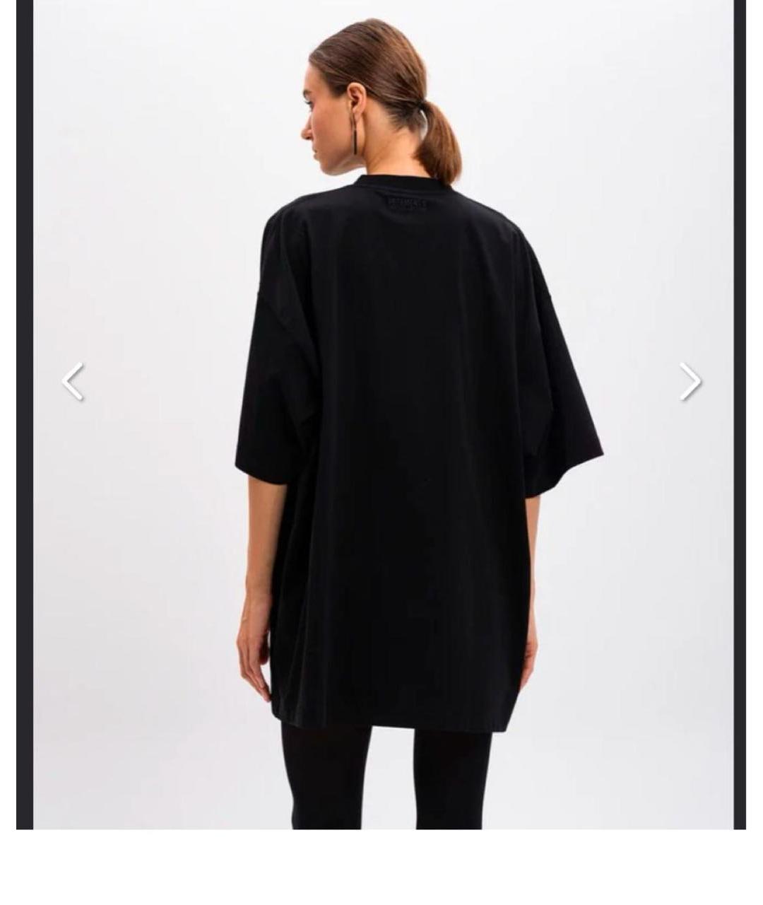 VETEMENTS Черная хлопковая футболка, фото 5