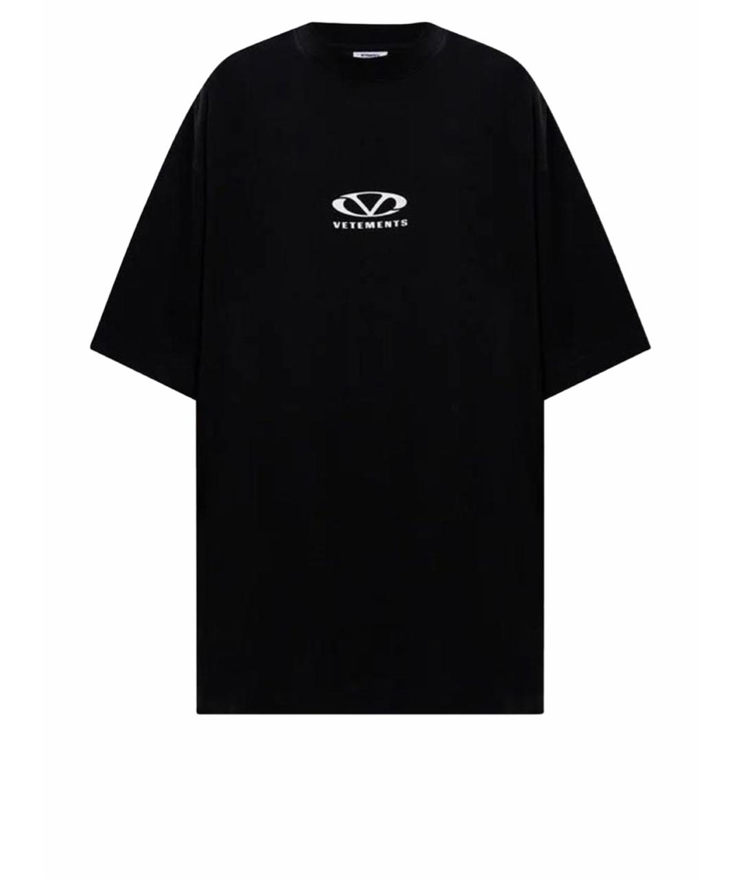VETEMENTS Черная хлопковая футболка, фото 1
