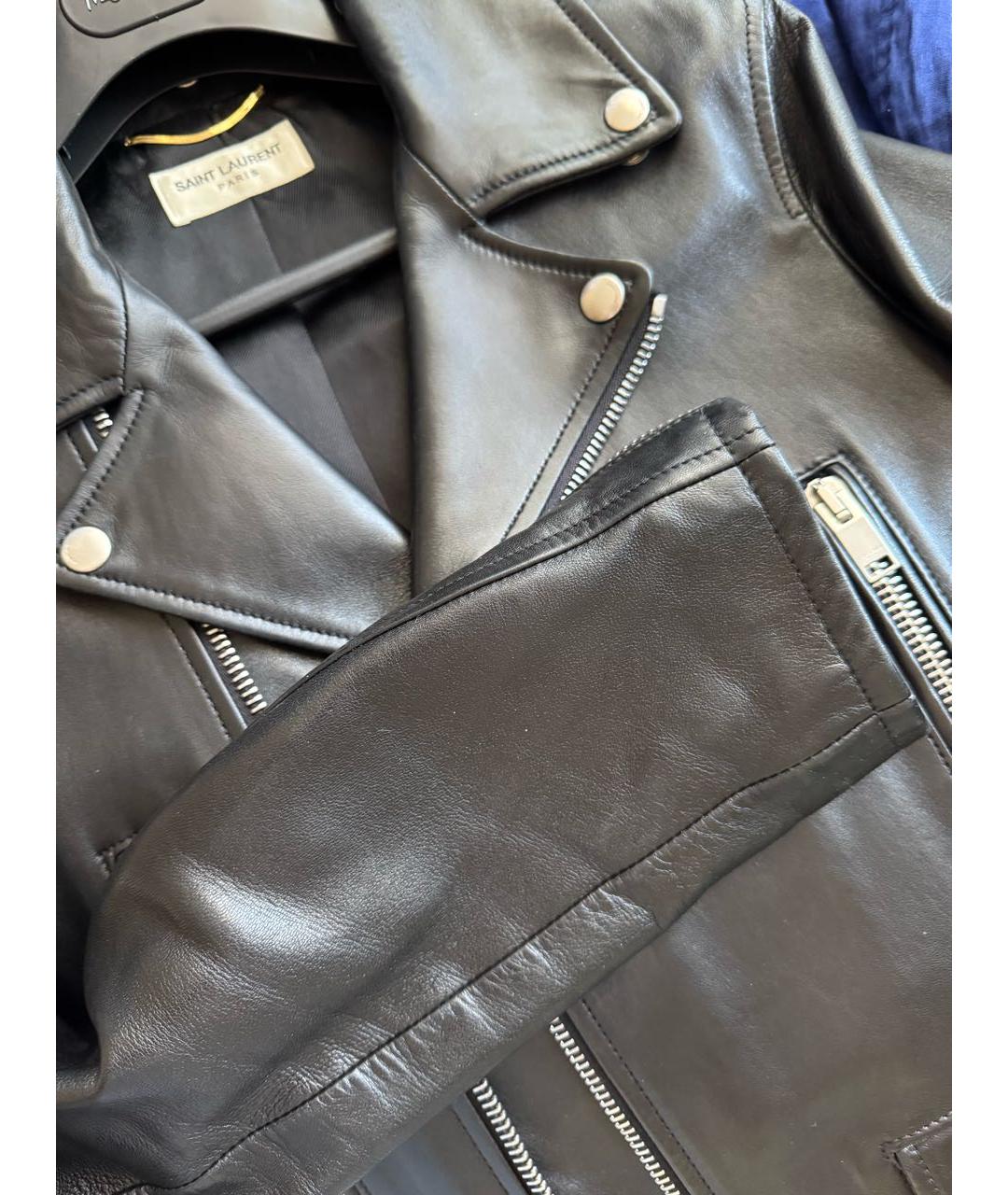 SAINT LAURENT Черная кожаная куртка, фото 5
