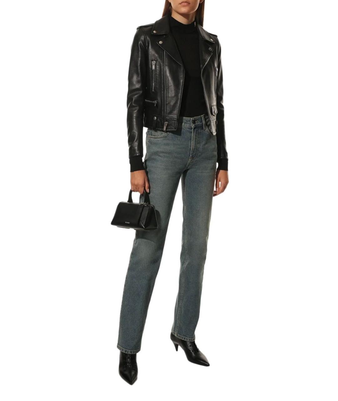 SAINT LAURENT Черная кожаная куртка, фото 6