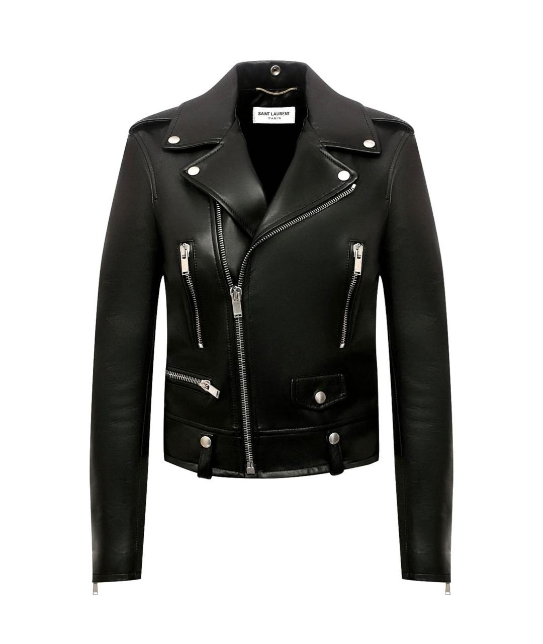 SAINT LAURENT Черная кожаная куртка, фото 1