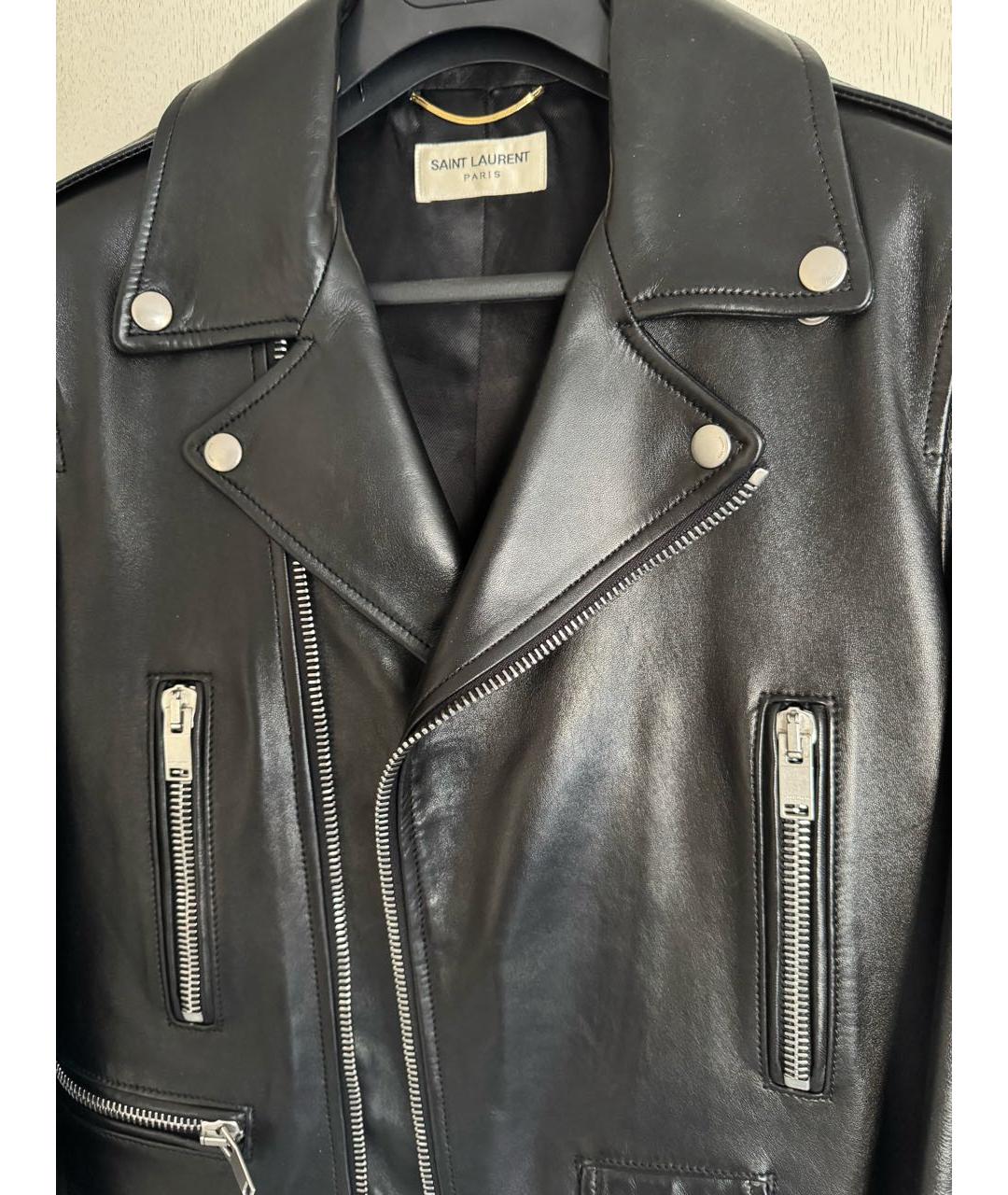 SAINT LAURENT Черная кожаная куртка, фото 4