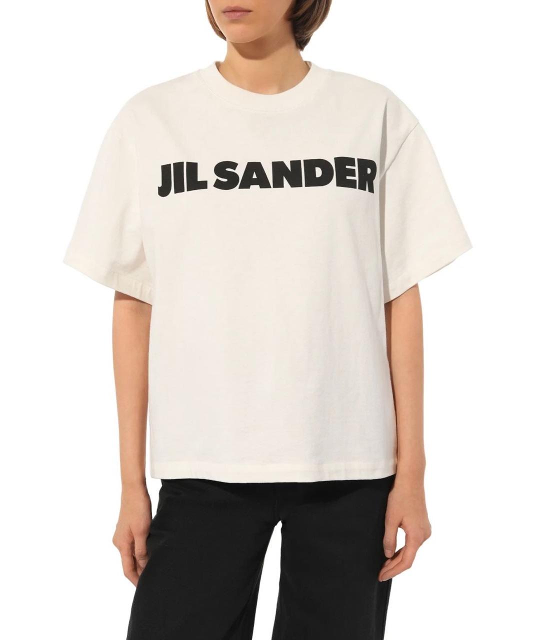 JIL SANDER Белая хлопковая футболка, фото 2