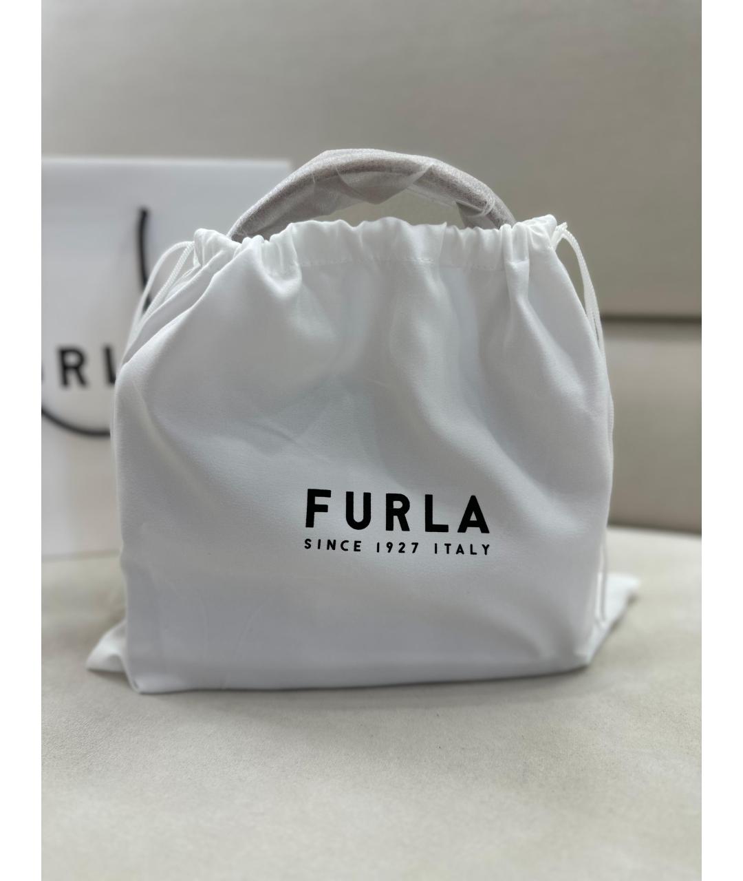 FURLA Коричневая кожаная сумка с короткими ручками, фото 8