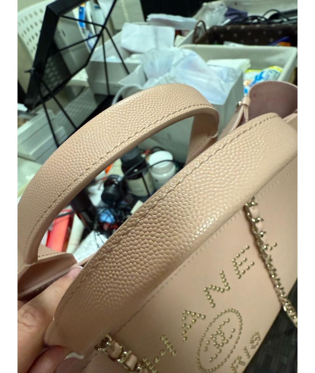 CHANEL Розовая кожаная сумка тоут, фото 3