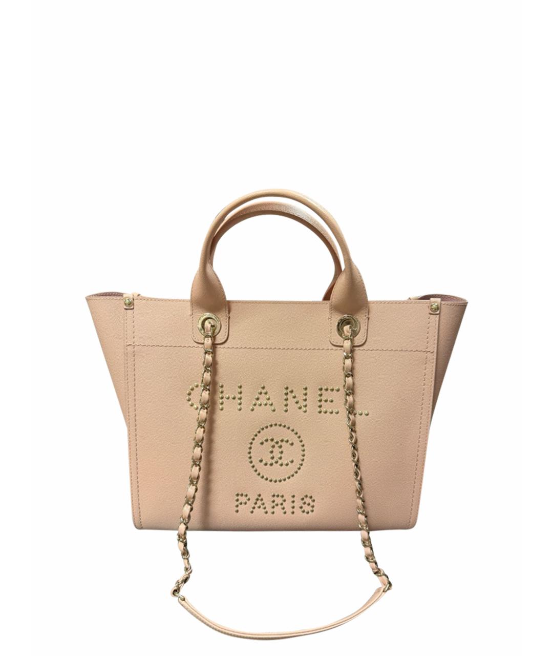 CHANEL Розовая кожаная сумка тоут, фото 1