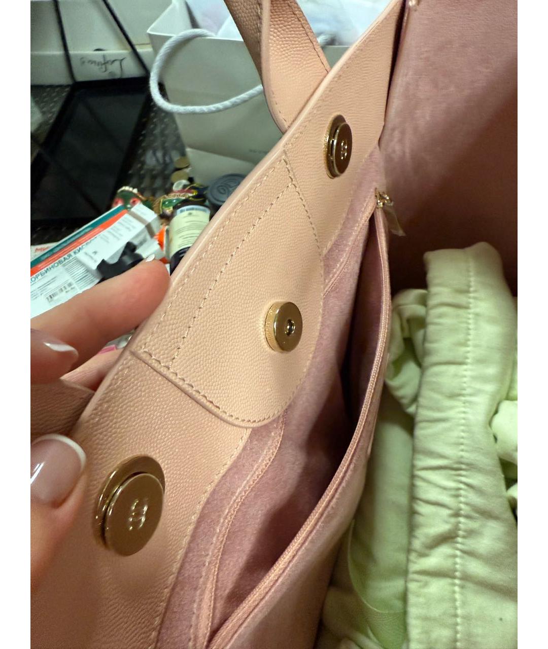 CHANEL Розовая кожаная сумка тоут, фото 4