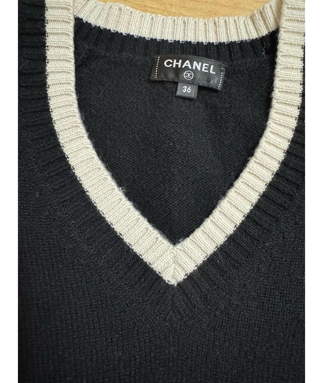 CHANEL Черный кашемировый джемпер / свитер, фото 2