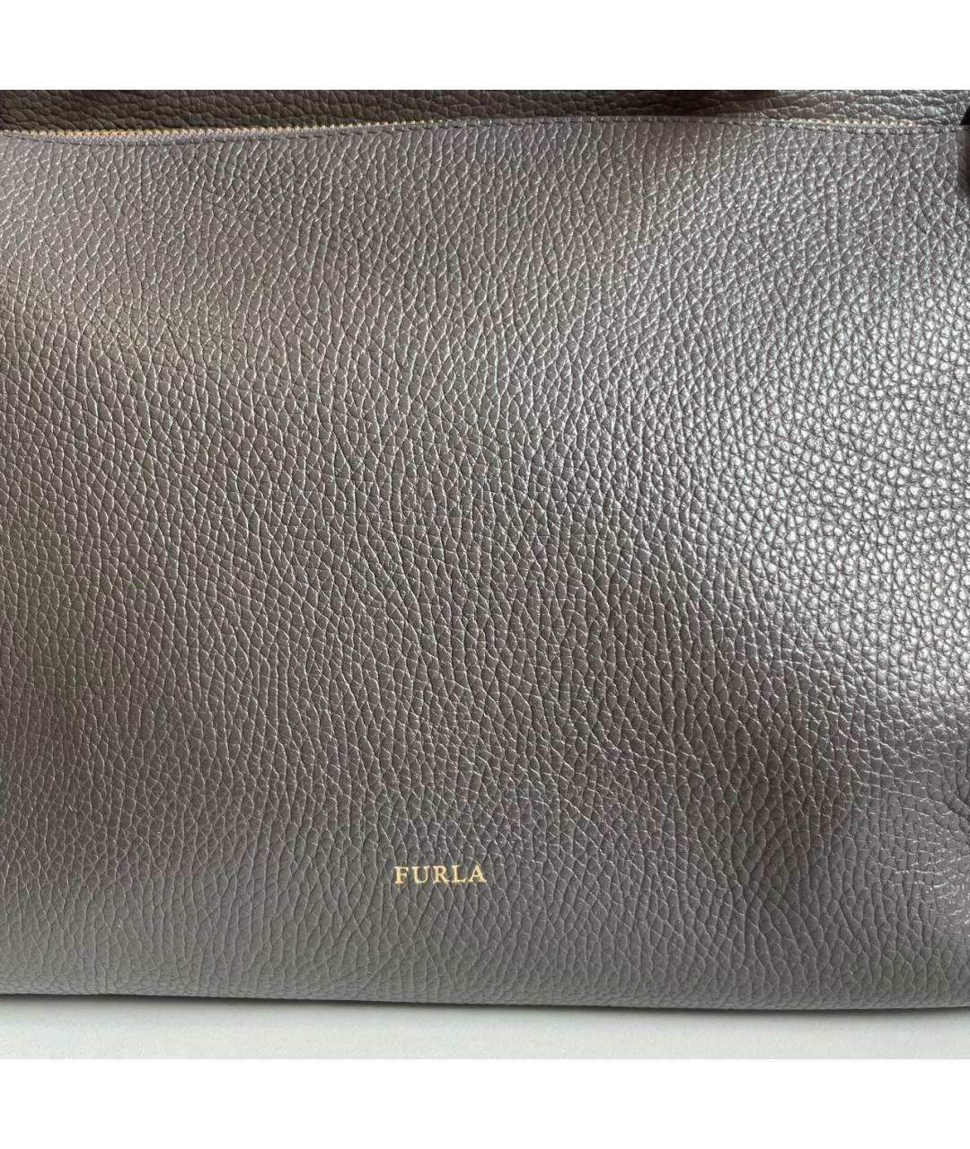 FURLA Серая кожаная сумка тоут, фото 8