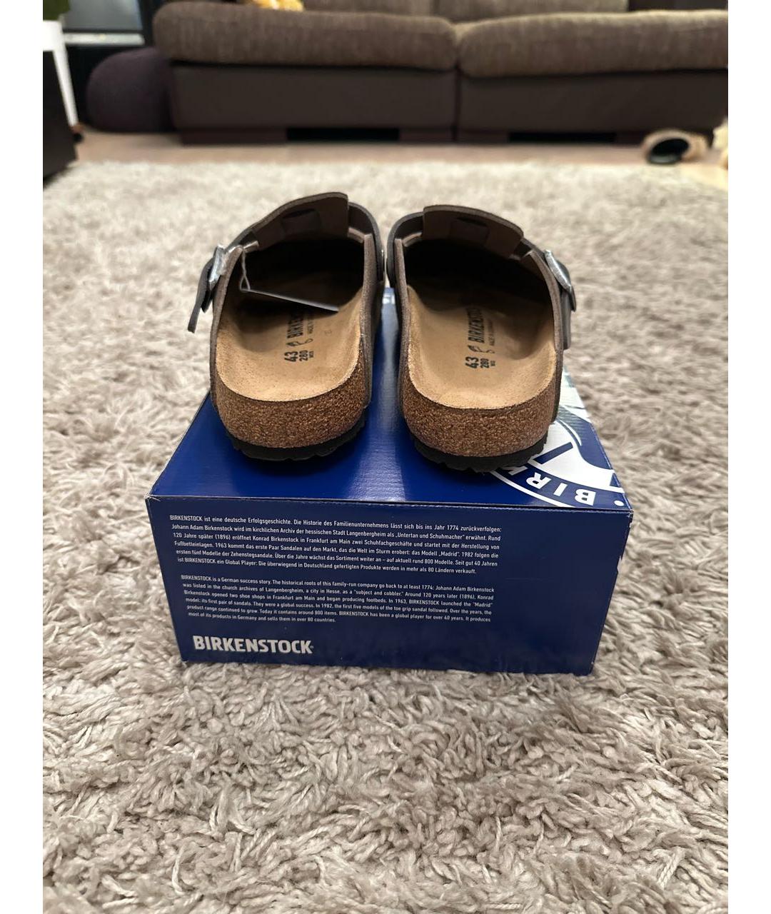 BIRKENSTOCK Коричневые замшевые шлепанцы, фото 4