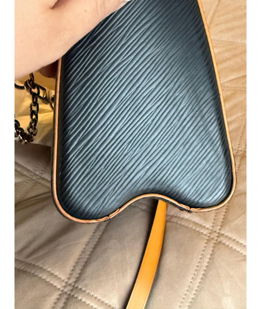 LOUIS VUITTON Черная кожаная сумка через плечо, фото 7