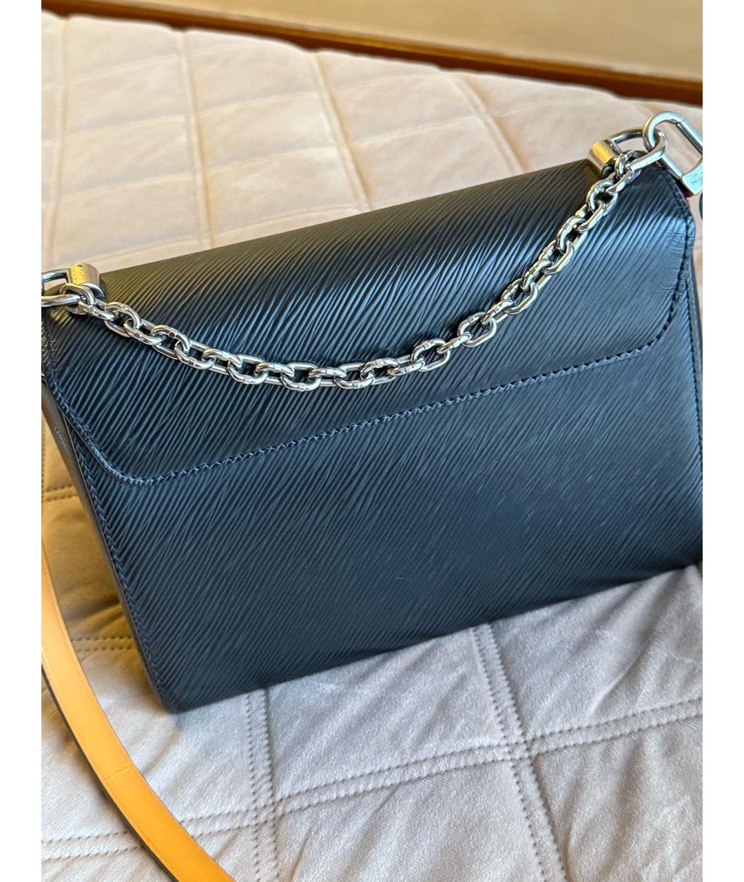 LOUIS VUITTON Черная кожаная сумка через плечо, фото 3