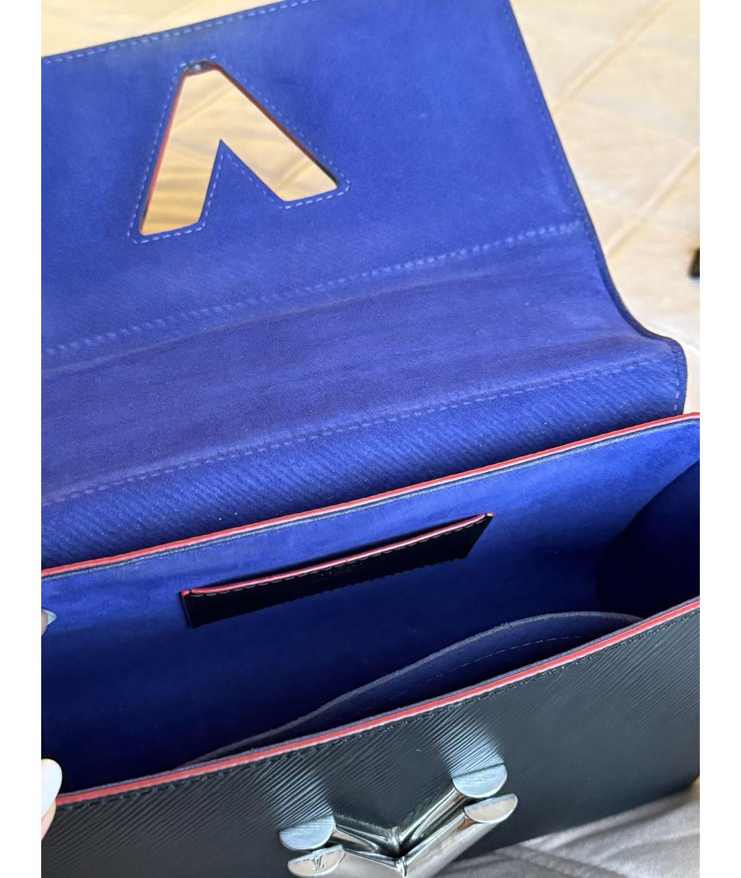 LOUIS VUITTON Черная кожаная сумка через плечо, фото 4