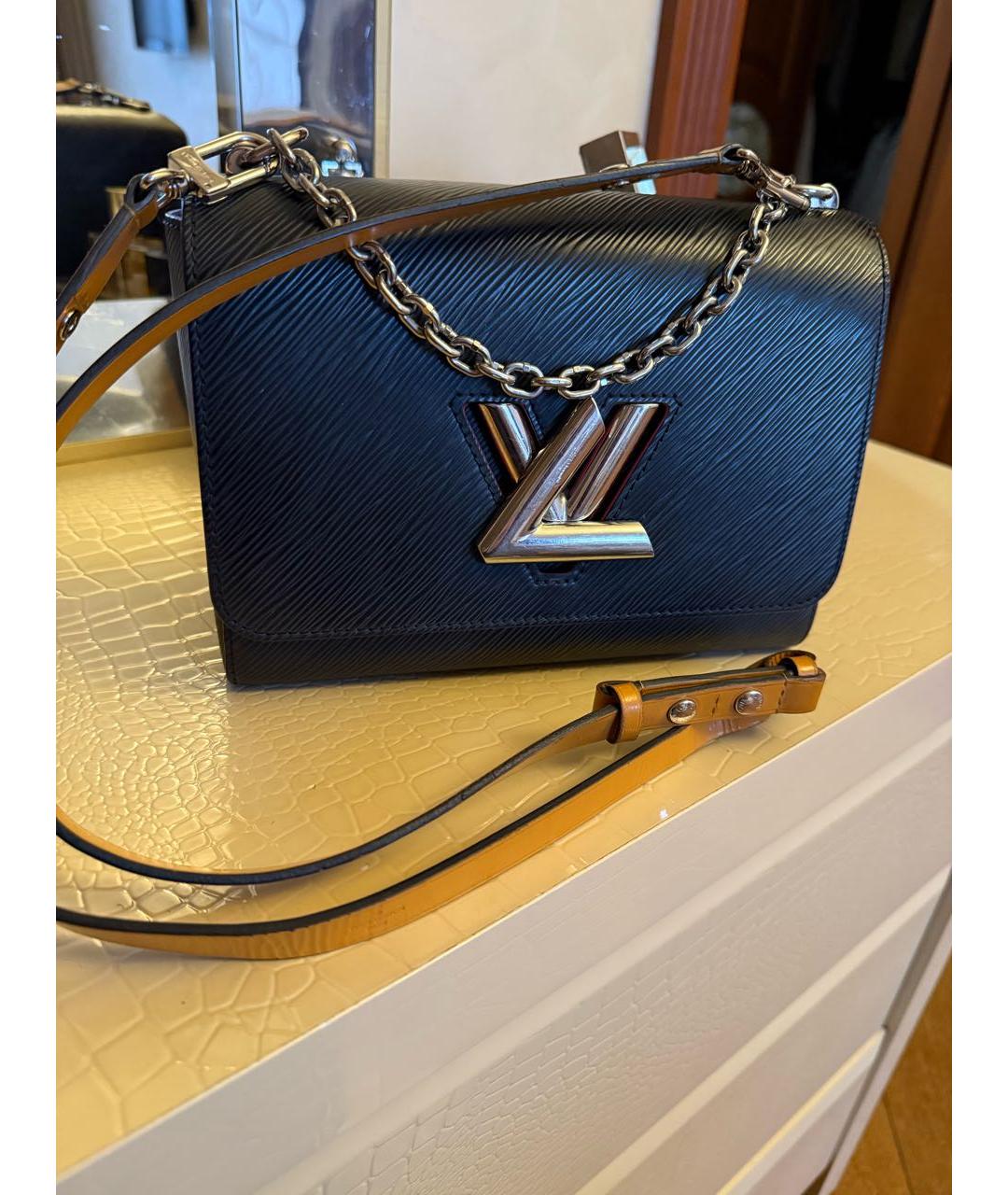LOUIS VUITTON Черная кожаная сумка через плечо, фото 8
