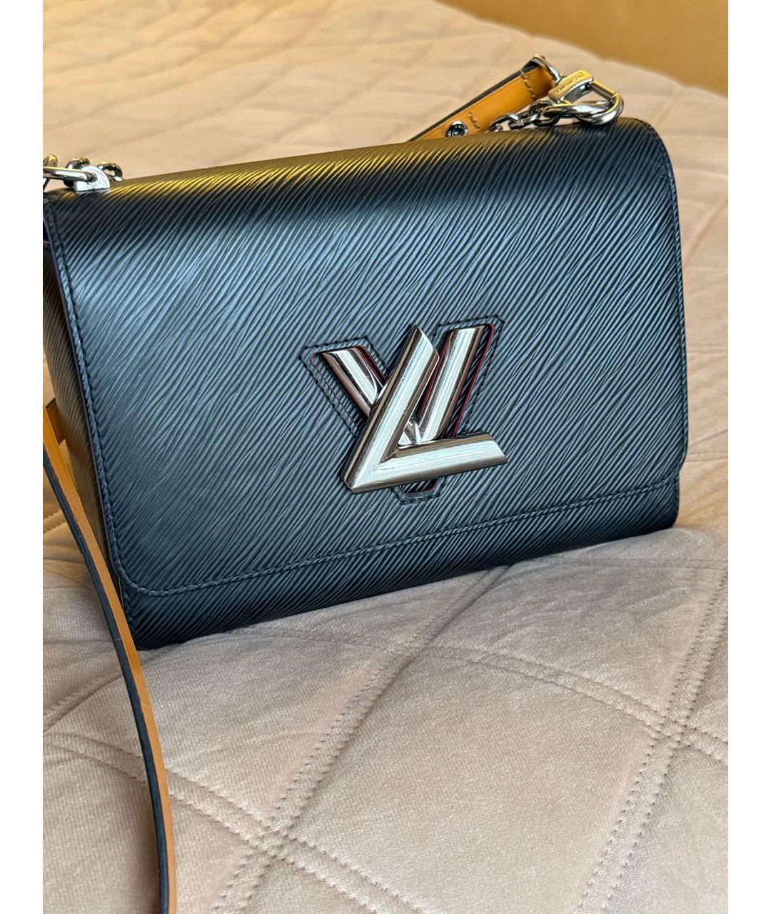 LOUIS VUITTON Черная кожаная сумка через плечо, фото 6