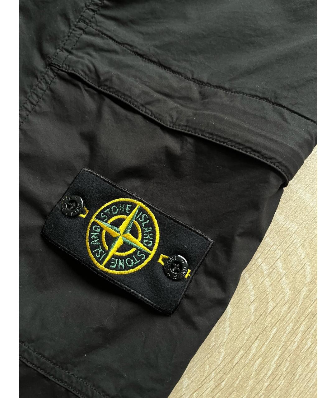 STONE ISLAND Черные хлопковые повседневные брюки, фото 3