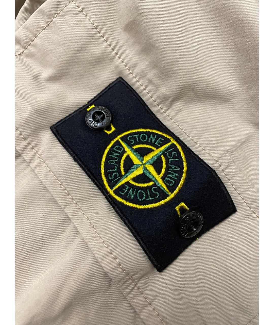 STONE ISLAND Бежевые хлопковые повседневные брюки, фото 4