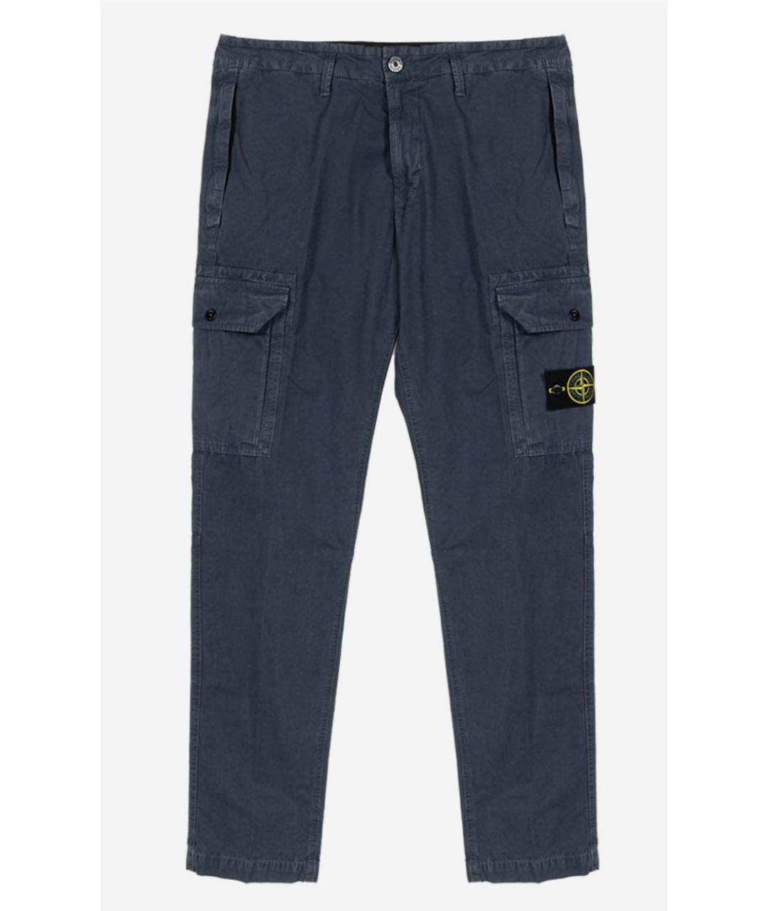 STONE ISLAND Синие хлопковые повседневные брюки, фото 8