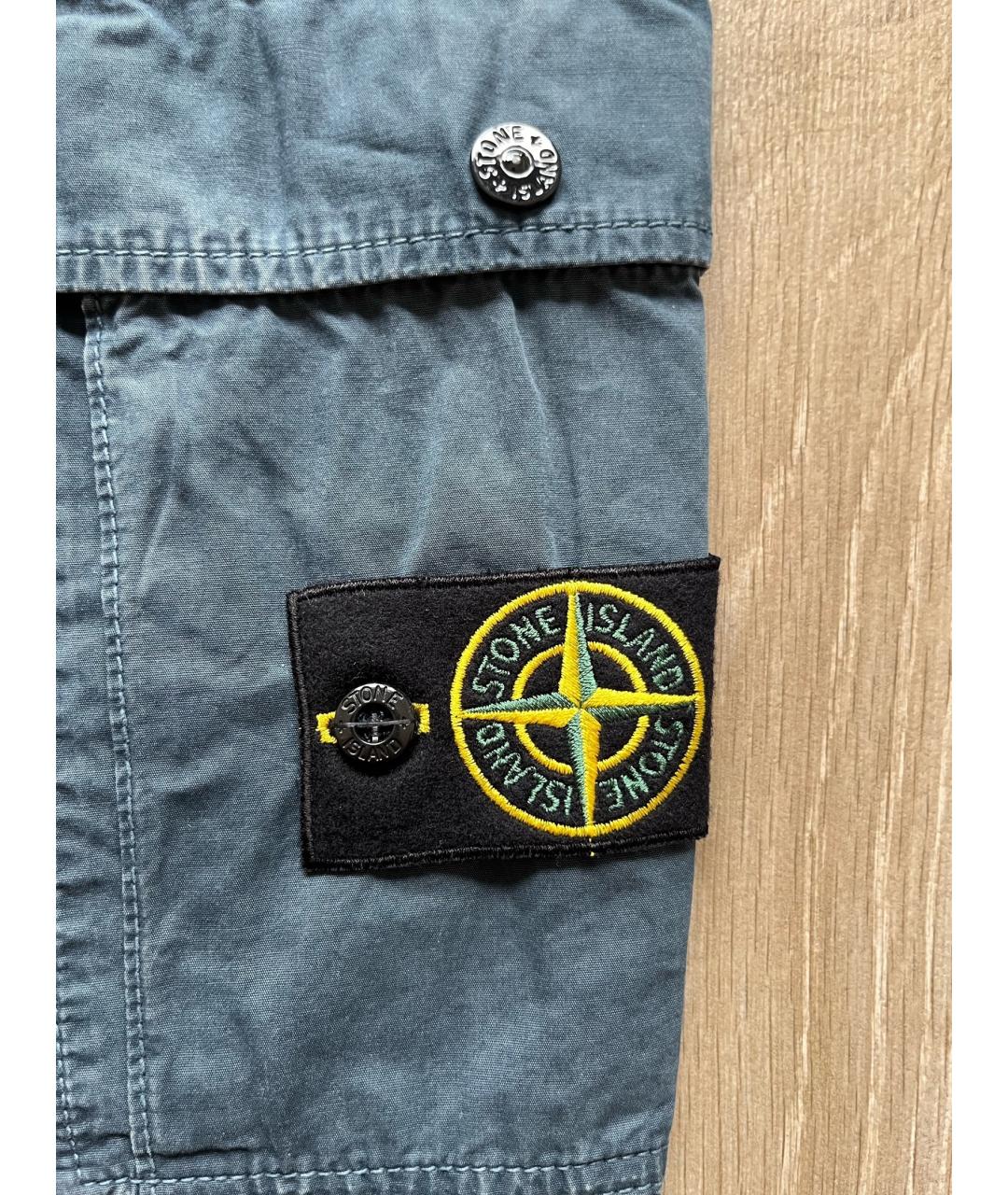 STONE ISLAND Синие хлопковые повседневные брюки, фото 3