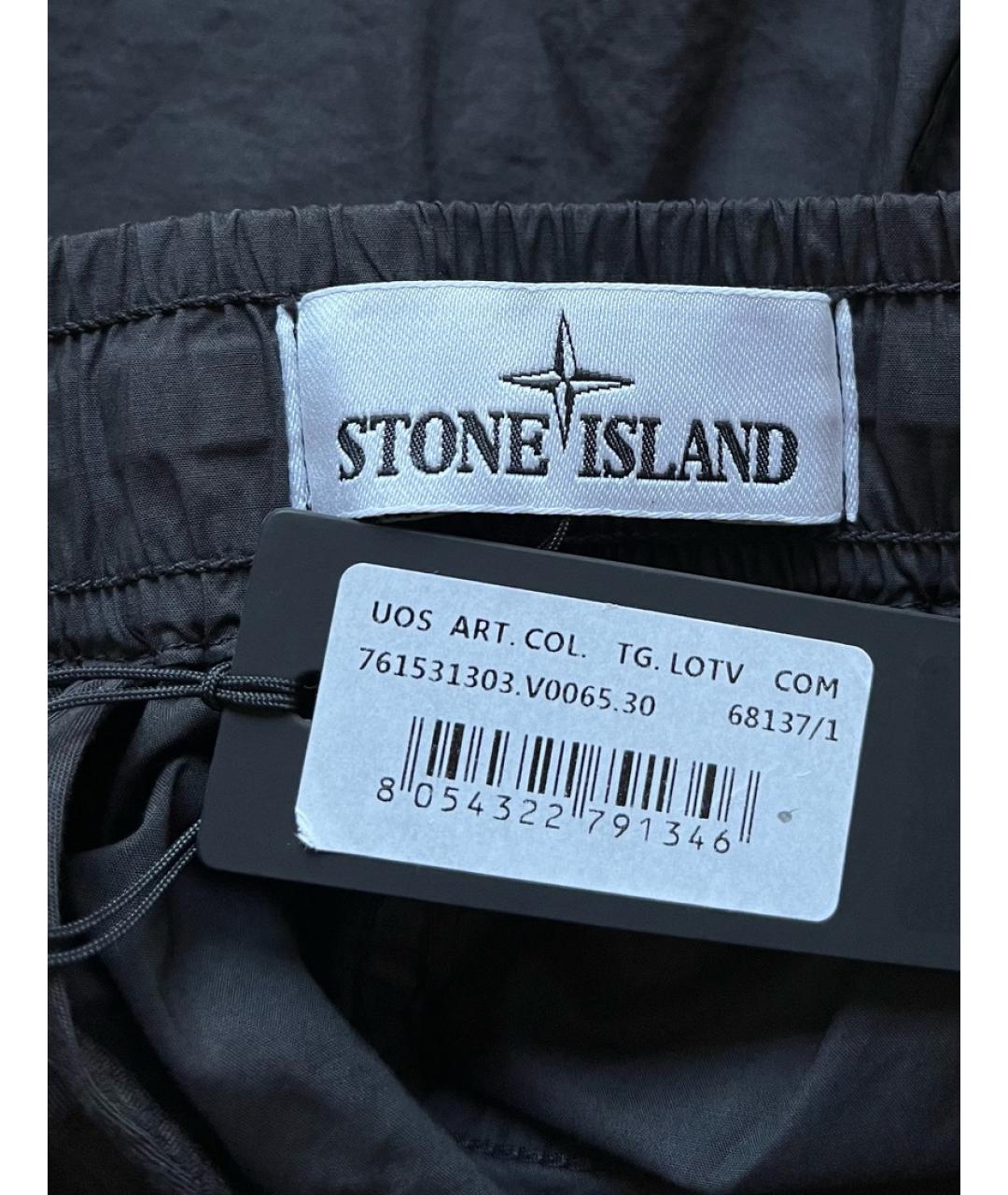 STONE ISLAND Антрацитовые хлопковые повседневные брюки, фото 7