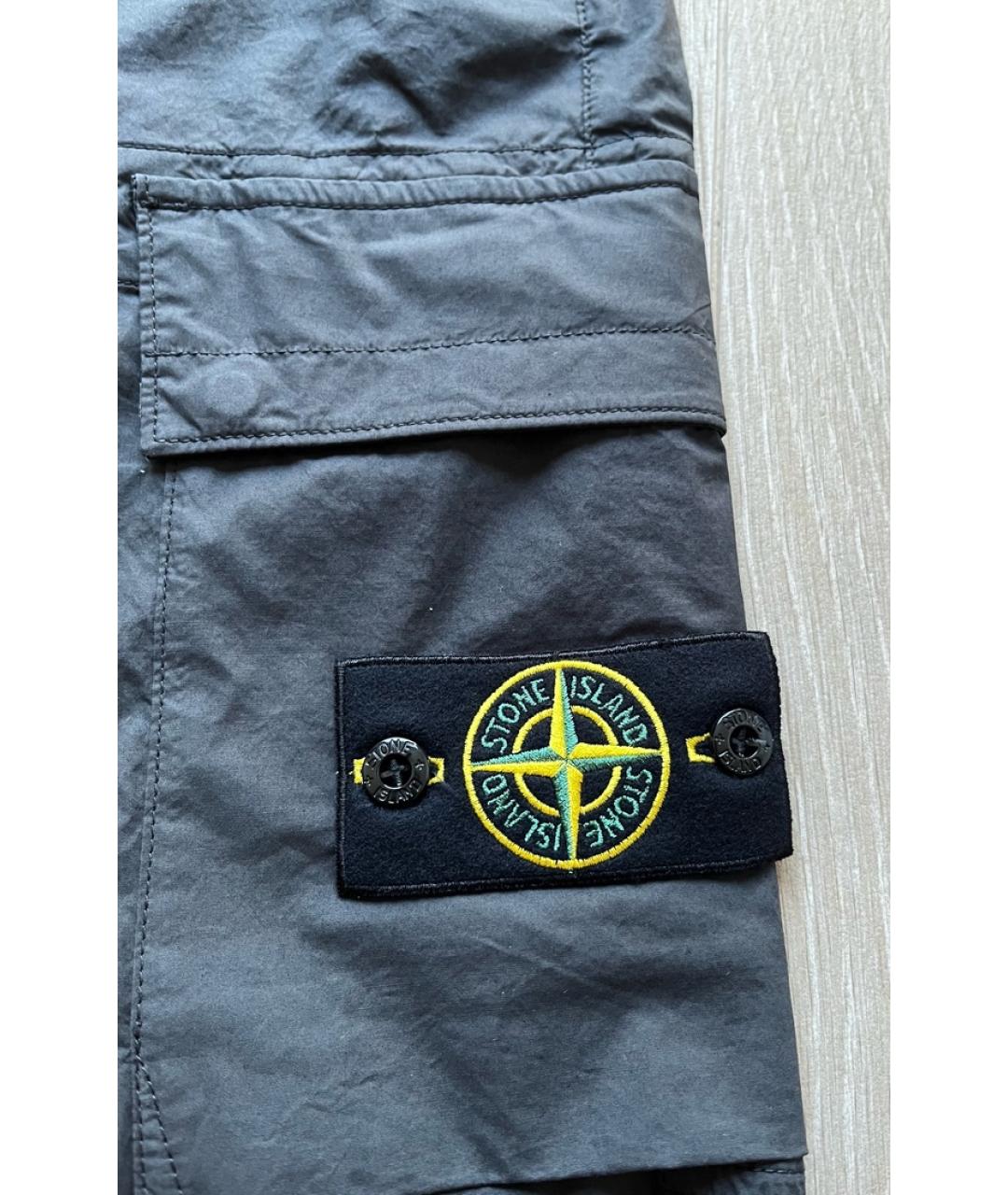 STONE ISLAND Антрацитовые хлопковые повседневные брюки, фото 3