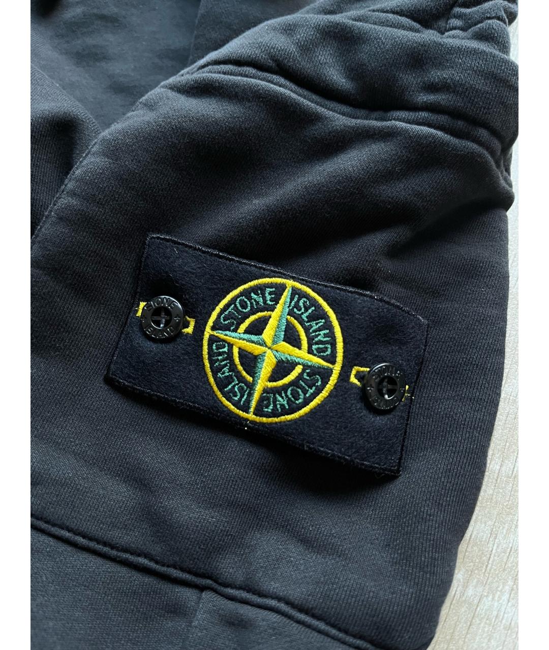 STONE ISLAND Черные хлопковые повседневные брюки, фото 3