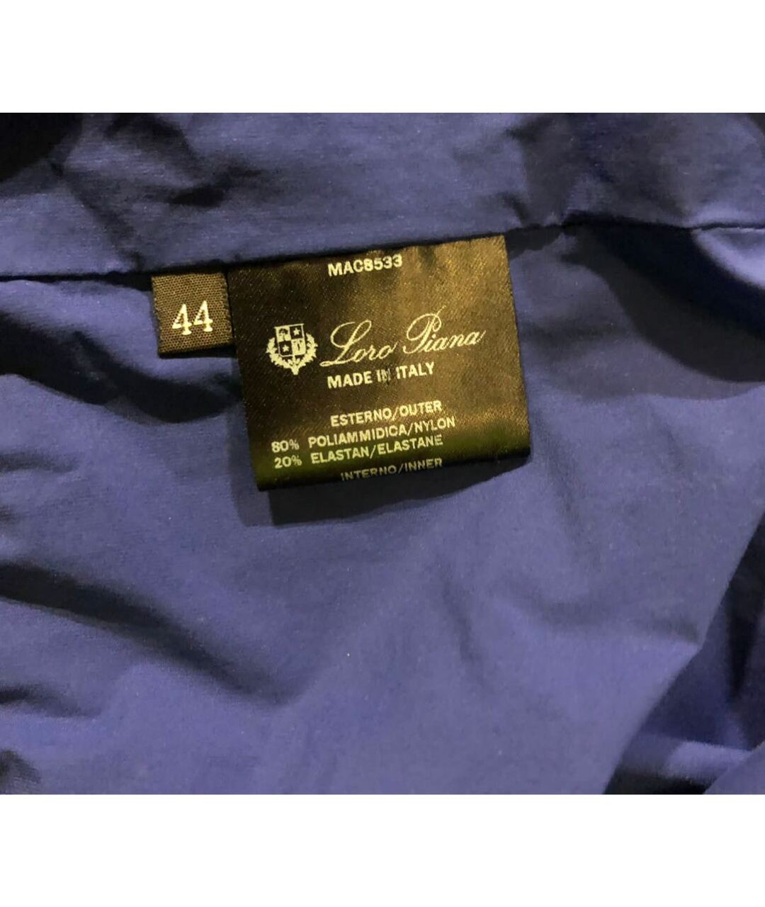 LORO PIANA Синяя полиамидовая куртка, фото 4