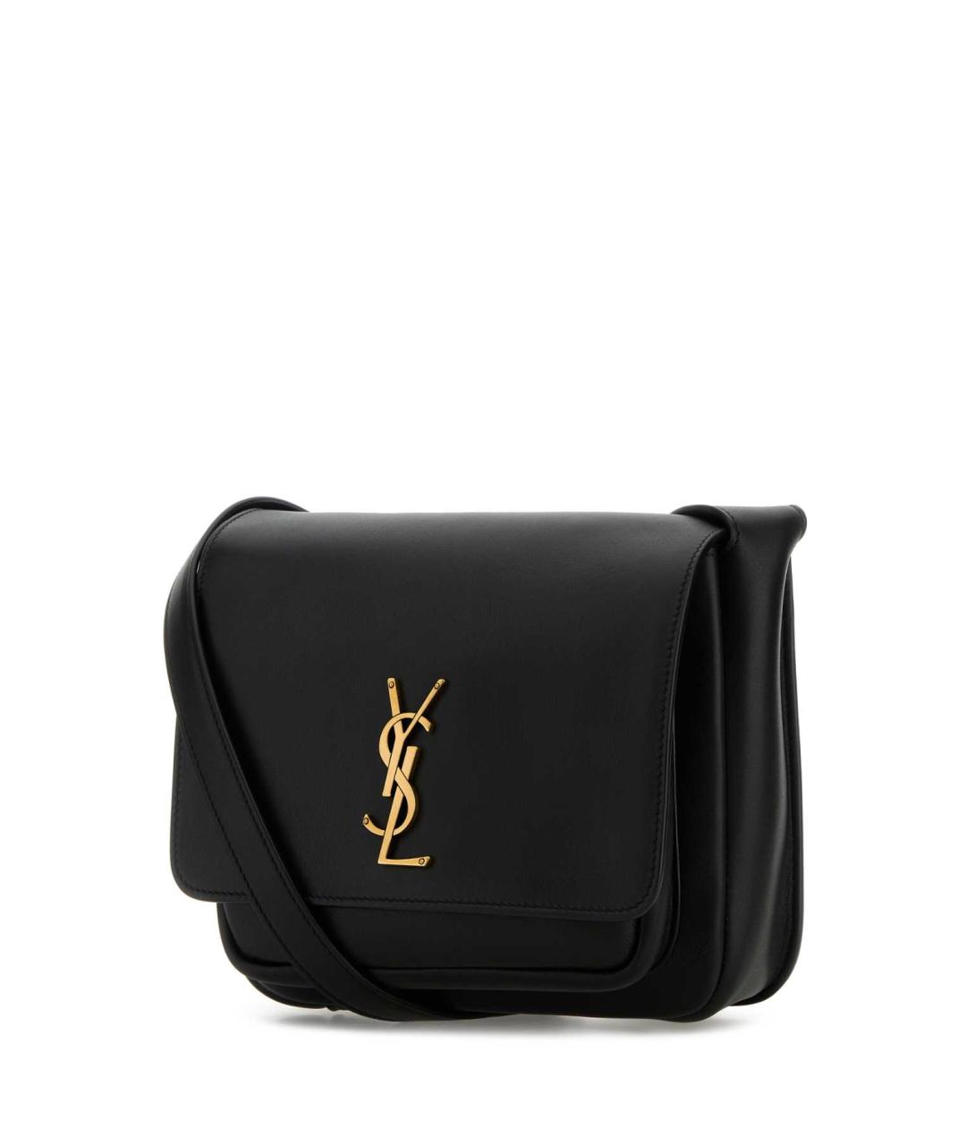 SAINT LAURENT Черная кожаная сумка через плечо, фото 2