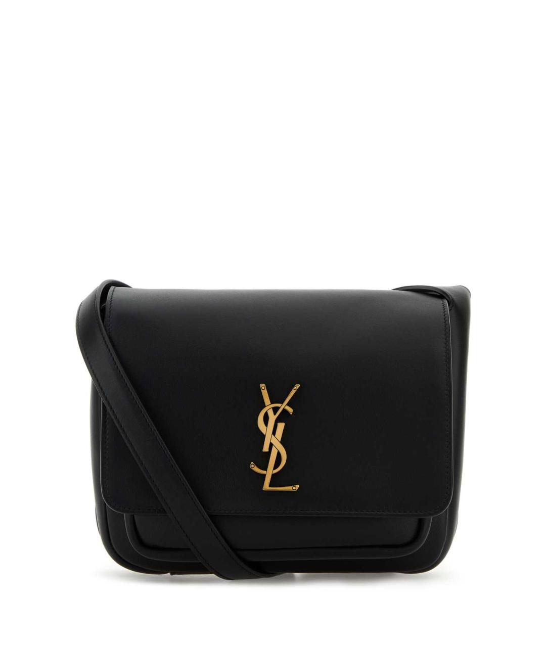 SAINT LAURENT Черная кожаная сумка через плечо, фото 1