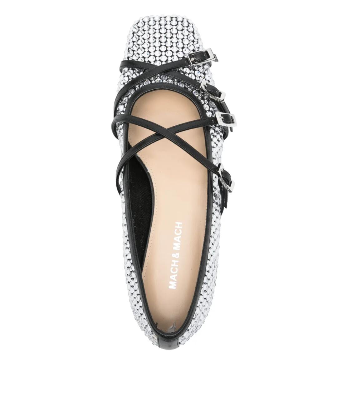 MACH&MACH Серебряные кожаные балетки, фото 3