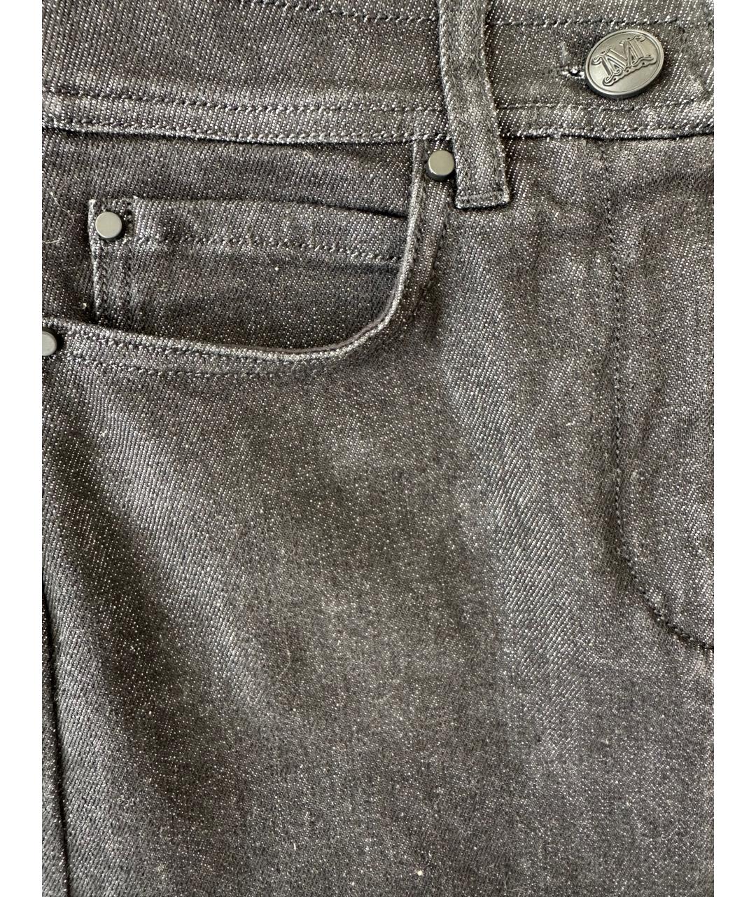MAX MARA Черная хлопко-эластановая юбка миди, фото 4