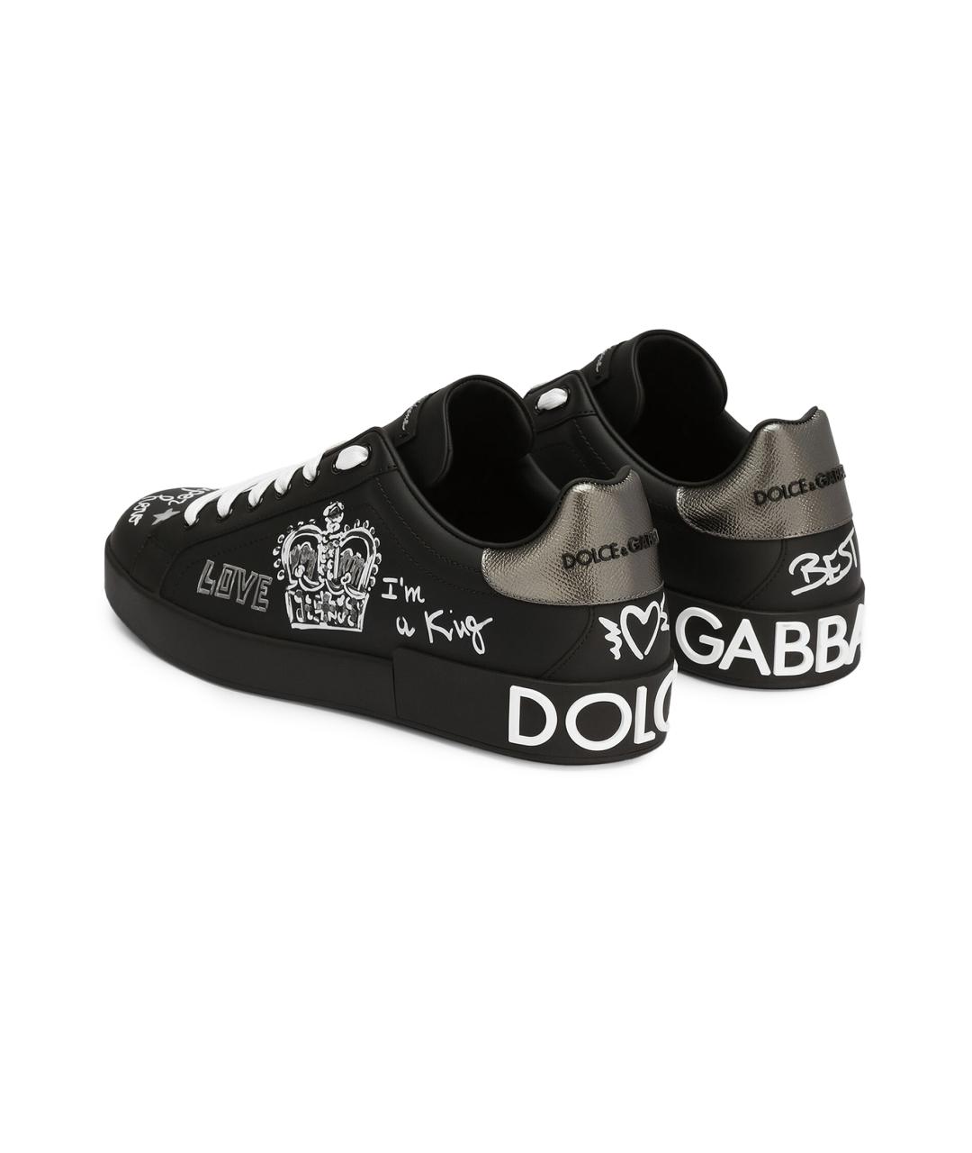 DOLCE&GABBANA Черные низкие кроссовки / кеды, фото 3