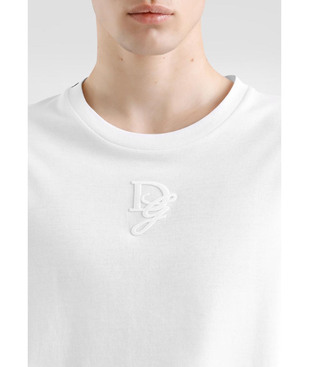 DOLCE&GABBANA Белая хлопковая футболка, фото 4