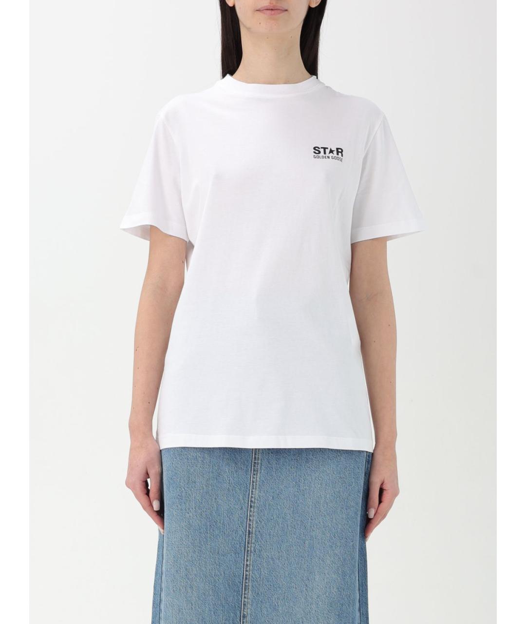 GOLDEN GOOSE DELUXE BRAND Белая хлопковая футболка, фото 2