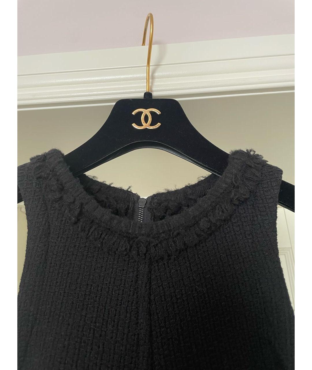 CHANEL Черное твидовое повседневное платье, фото 4