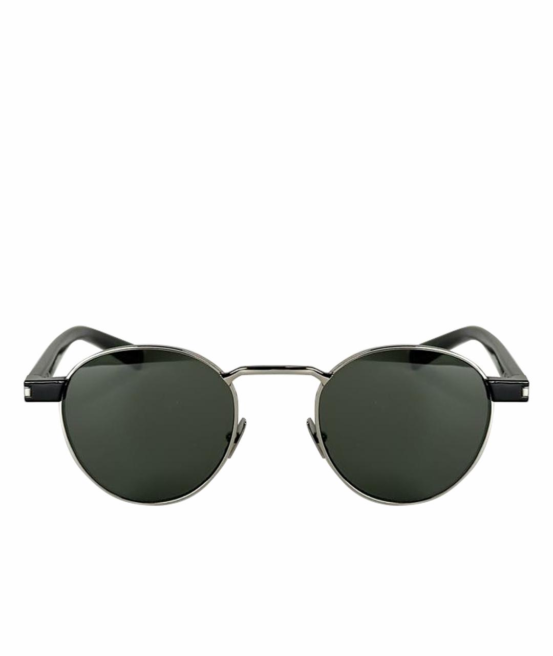 SAINT LAURENT Серебряные металлические солнцезащитные очки, фото 1