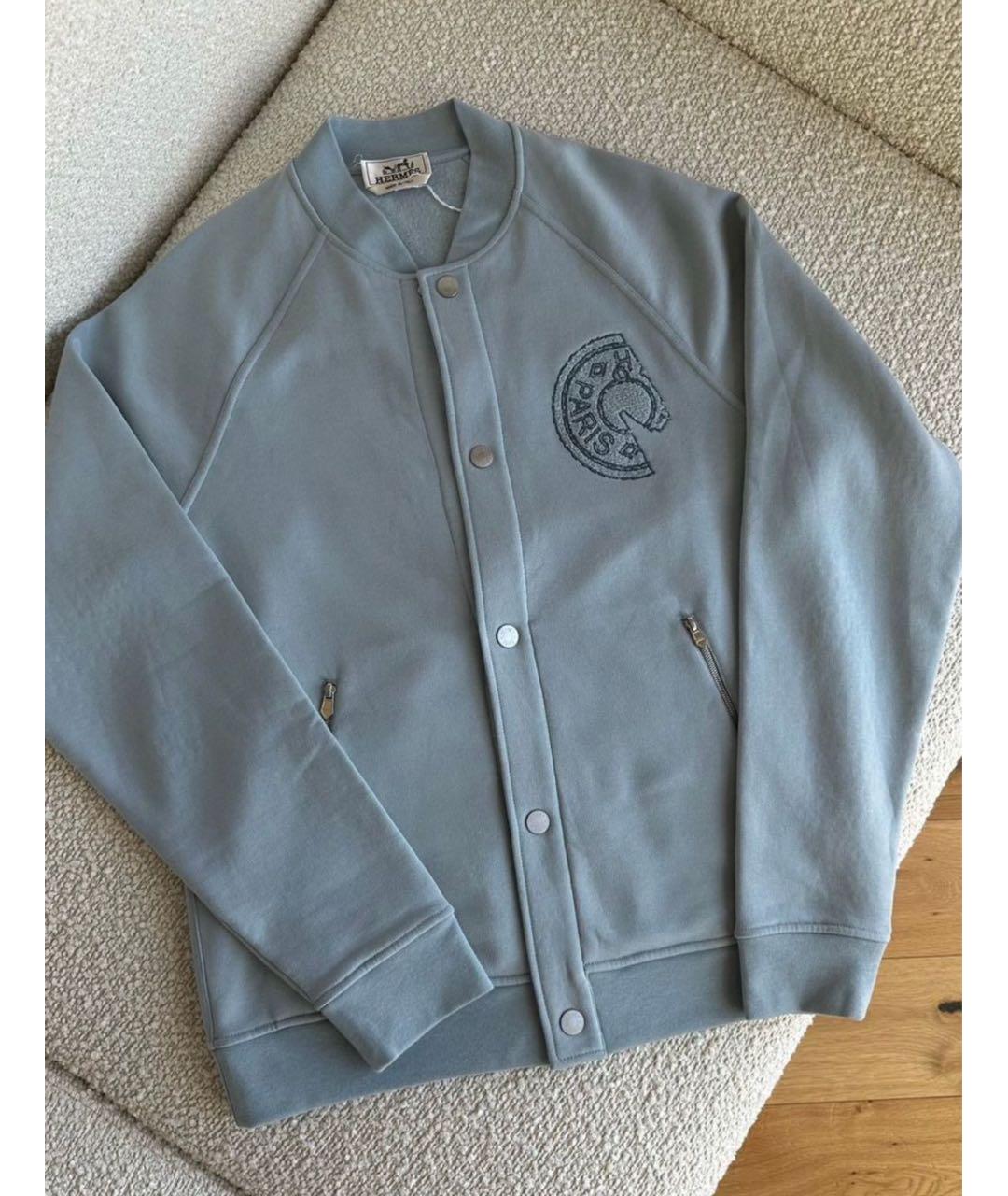 HERMES Голубая хлопковая куртка, фото 2