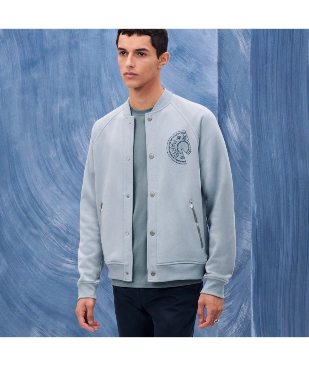 HERMES Голубая хлопковая куртка, фото 3