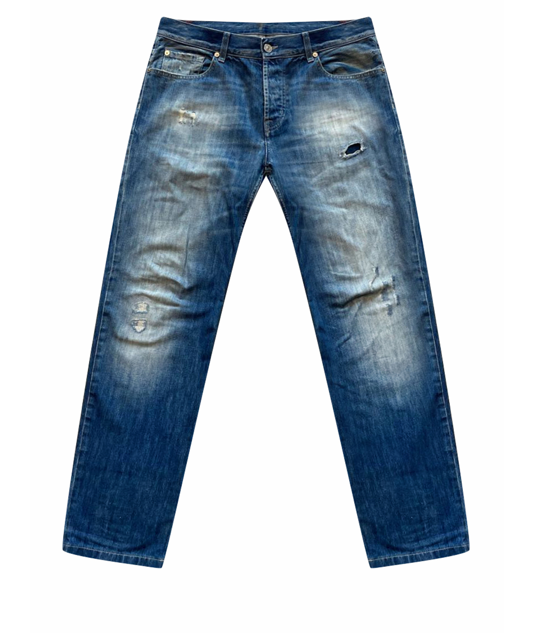 7 FOR ALL MANKIND Синие хлопковые прямые джинсы, фото 1