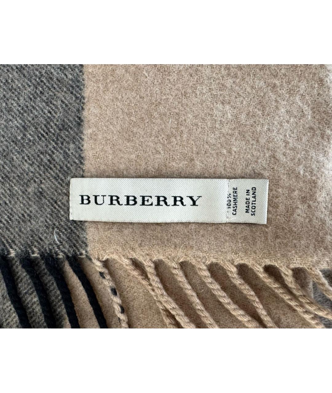 BURBERRY Коричневый кашемировый шарф, фото 5