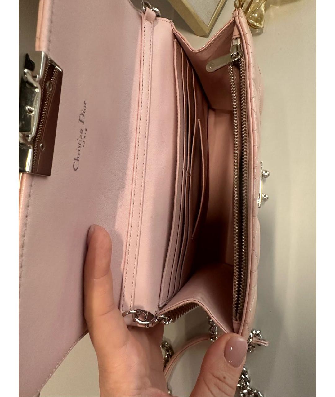 CHRISTIAN DIOR Розовая сумка через плечо из лакированной кожи, фото 4