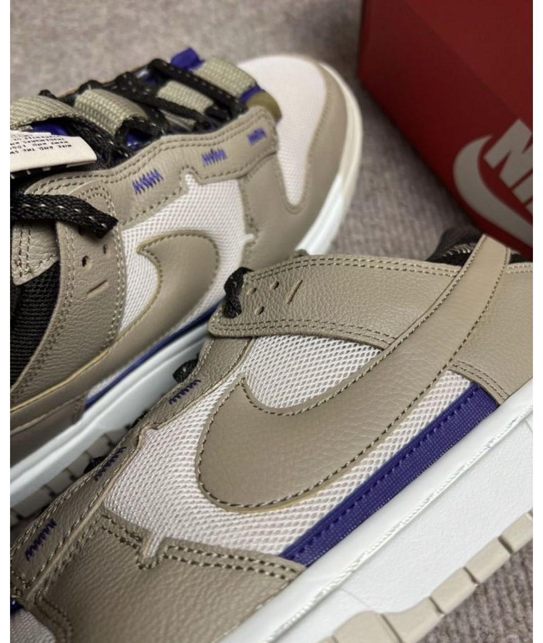 NIKE Бежевые текстильные низкие кроссовки / кеды, фото 8