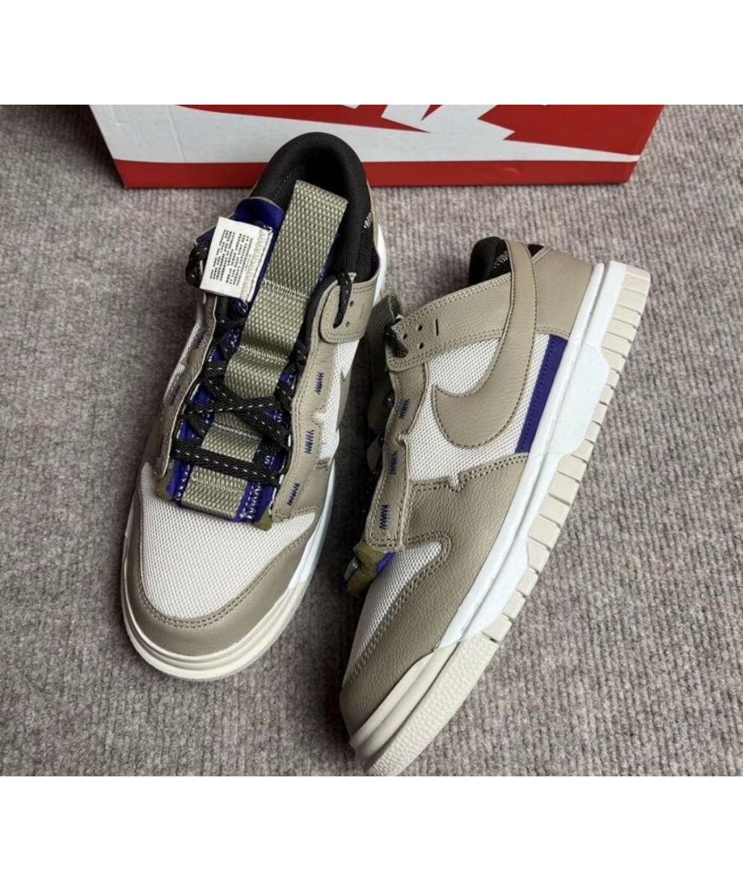 NIKE Бежевые текстильные низкие кроссовки / кеды, фото 5