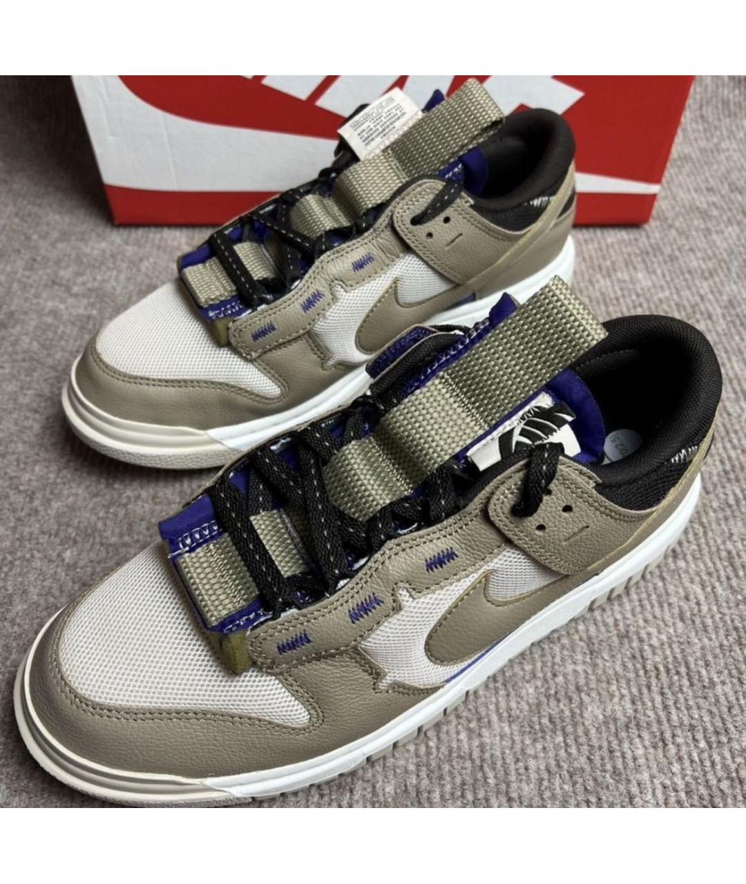 NIKE Бежевые текстильные низкие кроссовки / кеды, фото 6