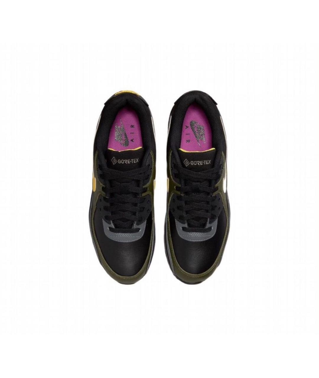 NIKE Черные кожаные низкие кроссовки / кеды, фото 3