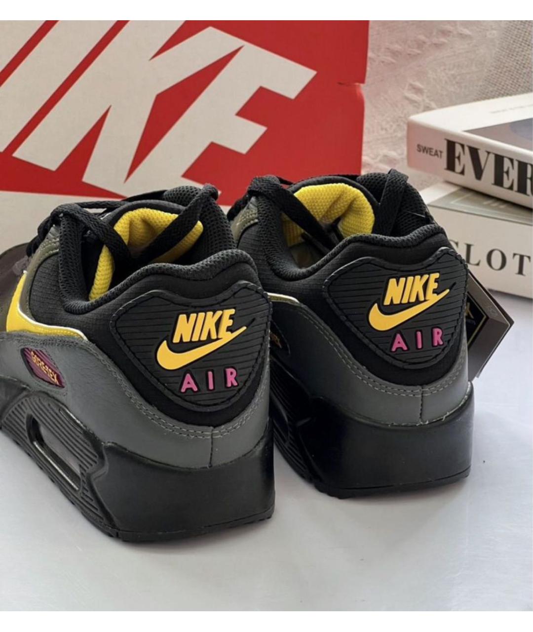 NIKE Черные кожаные низкие кроссовки / кеды, фото 5