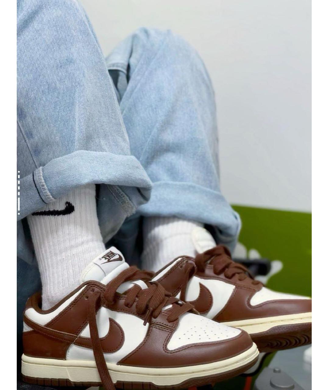 NIKE Коричневые кожаные кроссовки, фото 5