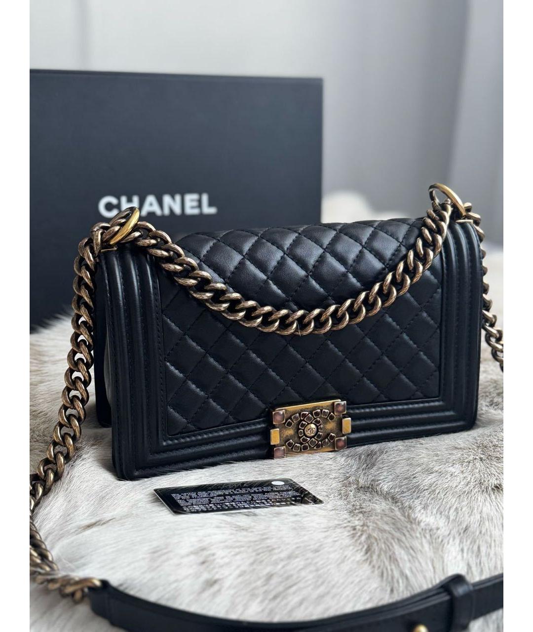 CHANEL Черная кожаная сумка через плечо, фото 9