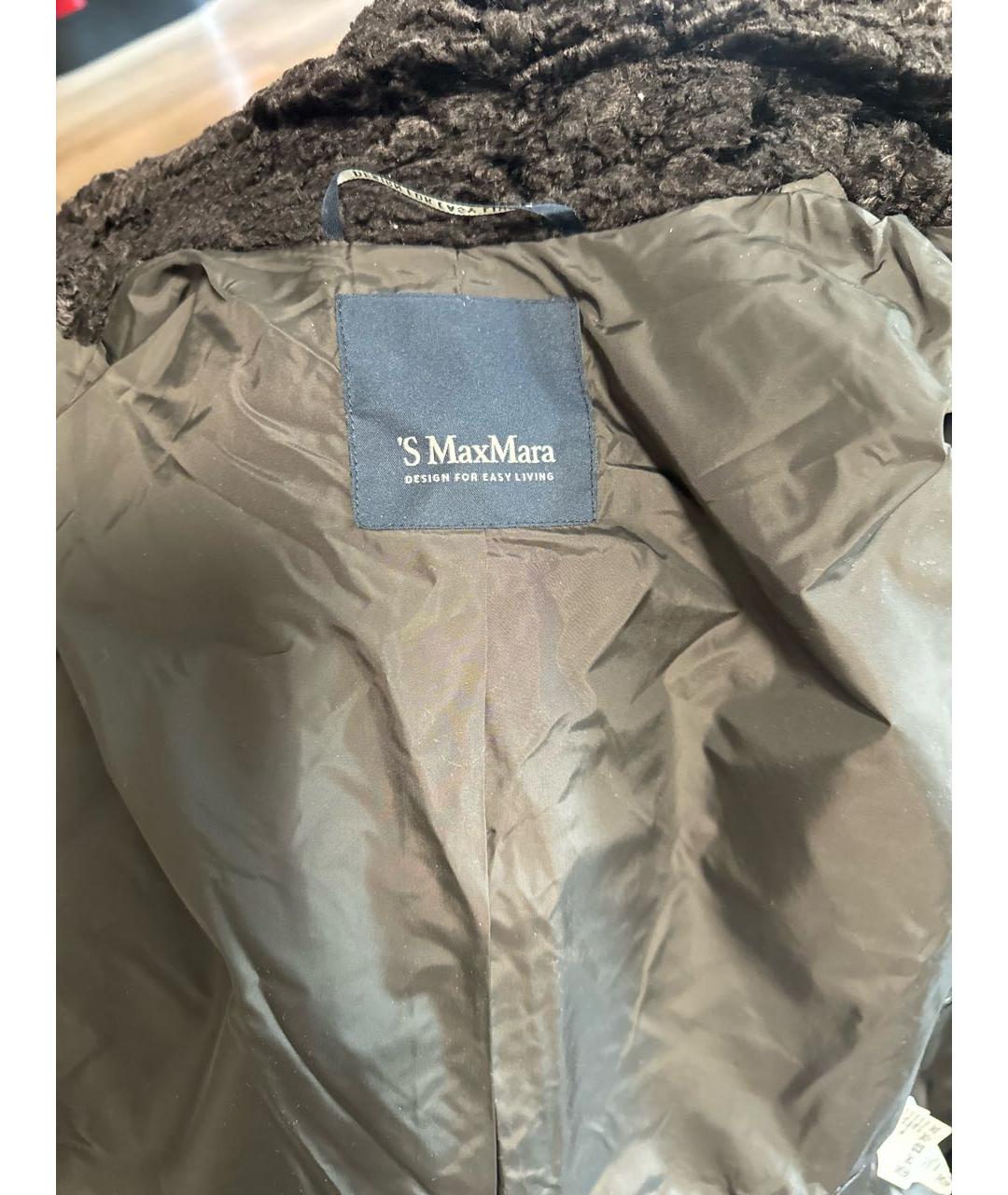 'S MAX MARA Коричневое полиэстеровое пальто, фото 4